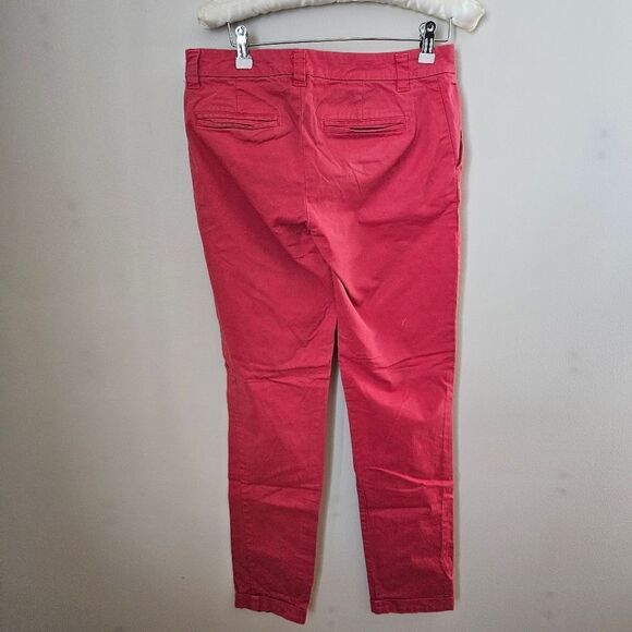 Gap Khakis Pants Hot Coral Broken-In Straight Casual Solid Spring Staple Pink - Picture 3 of 10